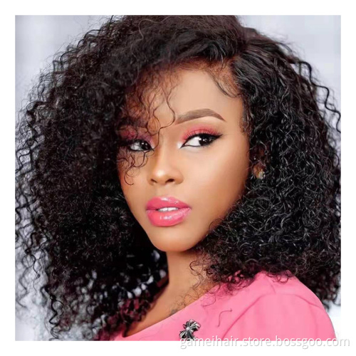Human Hair Hd Full Lace Front Wig Cheap Kinky Curly Bob Wigs Peruvian Natural Virgin Human Hair Transparent Frontal Bob Wig